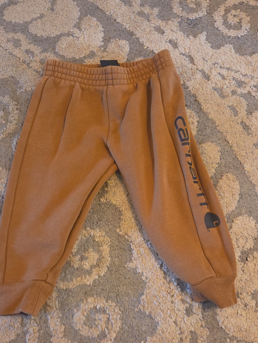 Carhartt Tan Kids' Fleece Jogger Pants with Logo